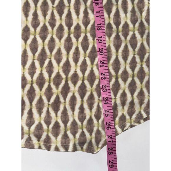 Pure J Jill Linen Blend Top Ikat Geometric Layering Short Sleeve Neutral Small - Picture 12 of 13
